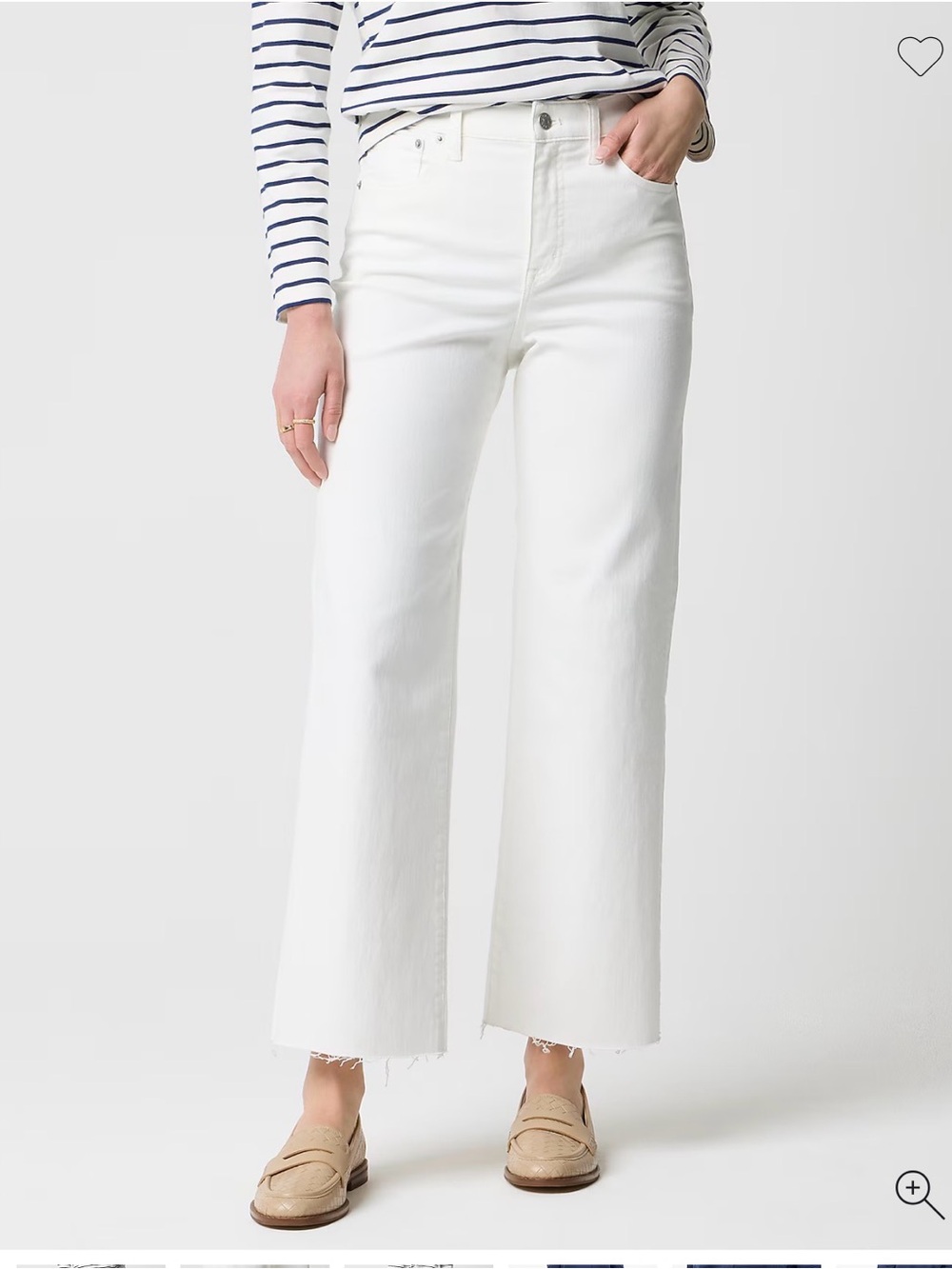 Jcrew factory White High-Rise Wide-Leg cropped Women’s Jeans size 28
